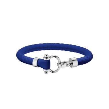 Bracelet Omega Sailing en acier inoxydable et caoutchouc bleu électrique