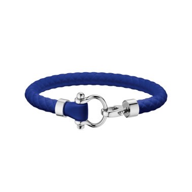 Bracelet Omega Sailing en acier inoxydable et caoutchouc bleu électrique