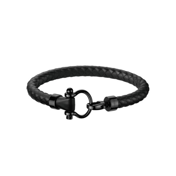 Bracelet Omega Sailing en acier inoxydable avec revêtement DLC et caoutchouc noir