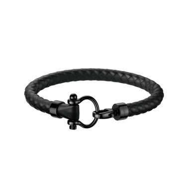 Bracelet Omega Sailing en acier inoxydable avec revêtement DLC et caoutchouc noir