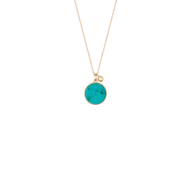 Collier Ginette NY Ever Disc en or rose et turquoise - Soldat_PL