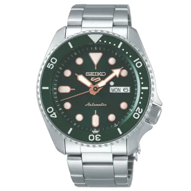 Montre Seiko 5 Sports automatique cadran vert bracelet acier 42,5 mm
