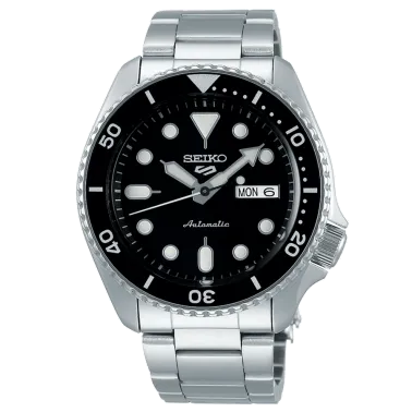 Montre Seiko 5 Sports automatique cadran noir bracelet acier 42,5 mm
