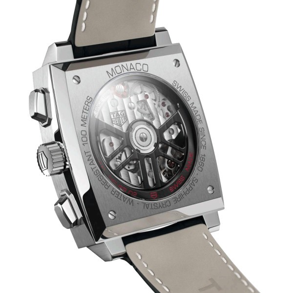 Montre TAG Heuer Monaco Calibre Heuer 02 cadran bleu bracelet croco 39 mm CBL2111.FC6453