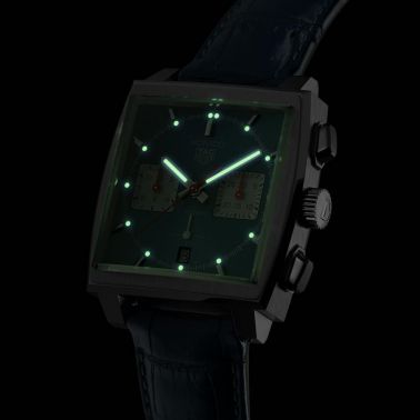 Montre TAG Heuer Monaco Calibre Heuer 02 cadran bleu bracelet croco 39 mm CBL2111.FC6453