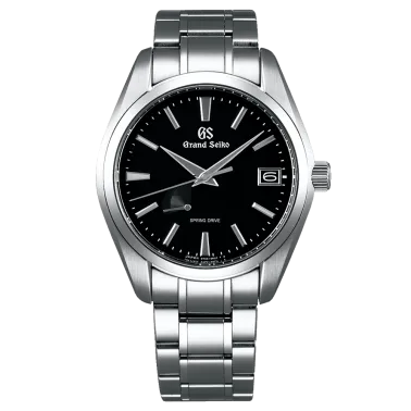 Montre Grand Seiko Heritage Spring Drive cadran noir bracelet acier 41 mm