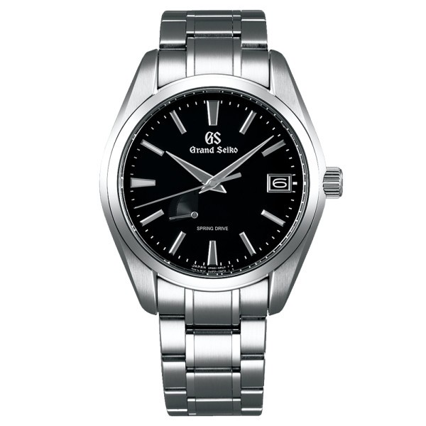 Montre Grand Seiko Heritage Spring Drive cadran noir bracelet acier 41 mm