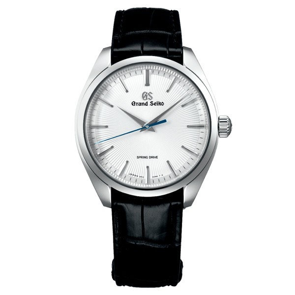 Montre Grand Seiko Elegance Edition Limitée Spring Drive cadran argenté bracelet cuir noir 38,5 mm