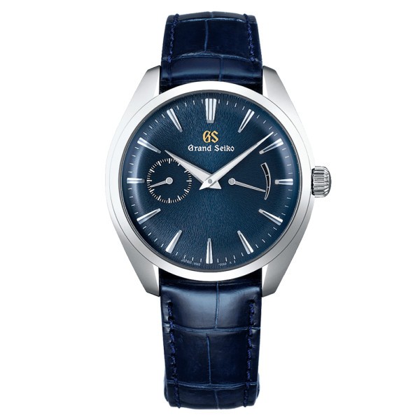 Montre Grand Seiko Elegance Edition Limitée mécanique cadran bleu bracelet cuir bleu 39 mm