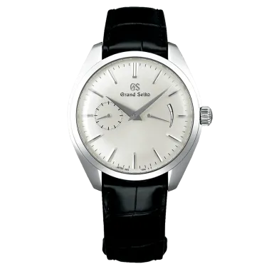 Montre Grand Seiko Elegance mécanique cadran argenté bracelet cuir noir 39 mm SBGK007G
