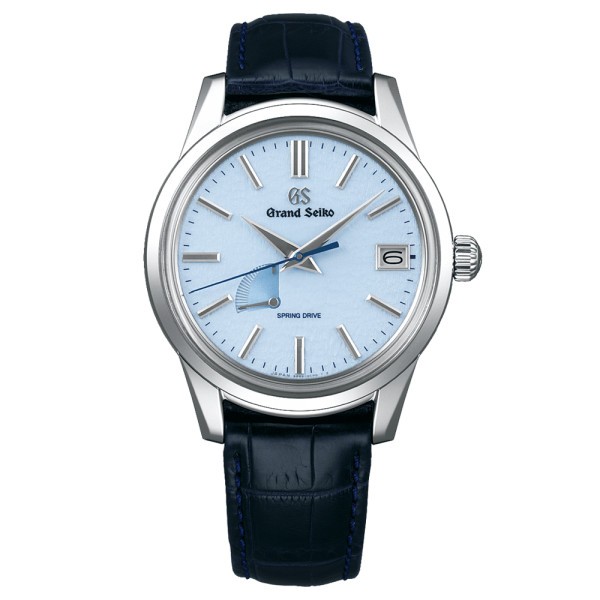 Grand Seiko Elegance Spring Drive watch blue dial black leather bracelet 40.2 mm SBGA407G