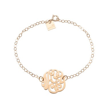 Bracelet Ginette NY Baby Monogram en or rose - Soldat