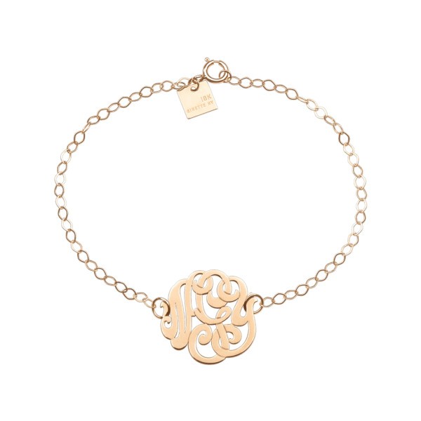 Bracelet Ginette NY Baby Monogram en or rose