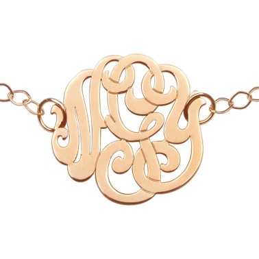 Bracelet Ginette NY Baby Monogram en or rose