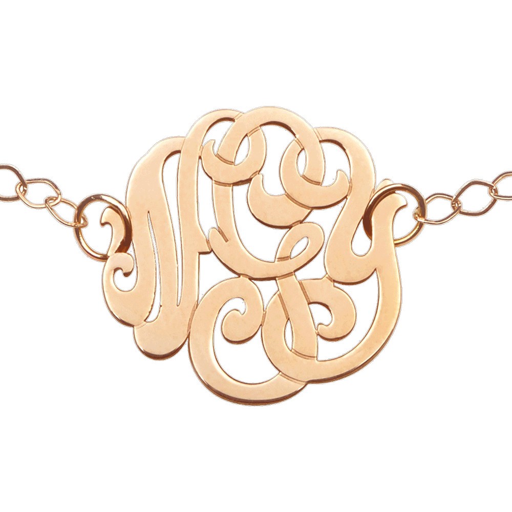 Bracelet Ginette NY Baby Monogram en or rose