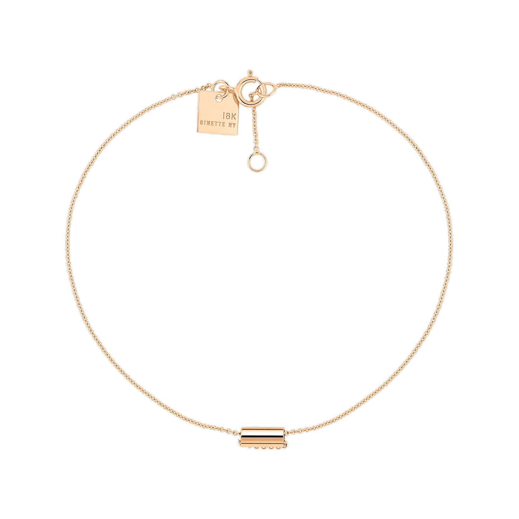 Bracelet Ginette NY Mini Straw en or rose