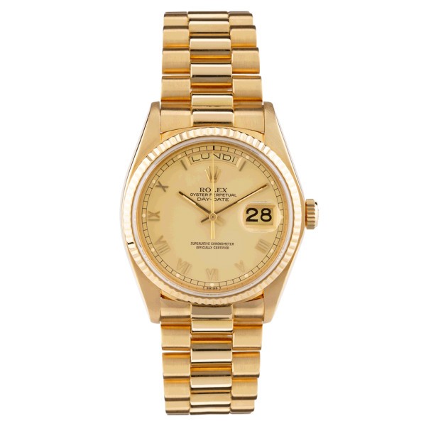 Rolex Day-Date watch in yellow gold 18 karat gold 1980 Ref.18038