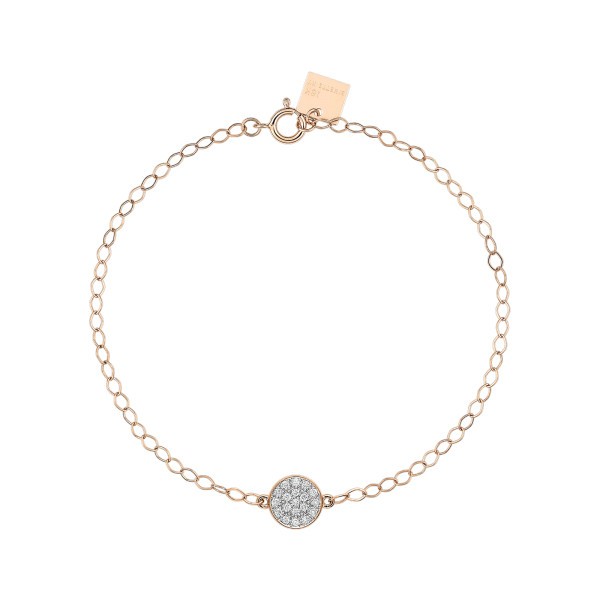 Bracelet Ginette NY Mini Ever Disc en or rose et diamants