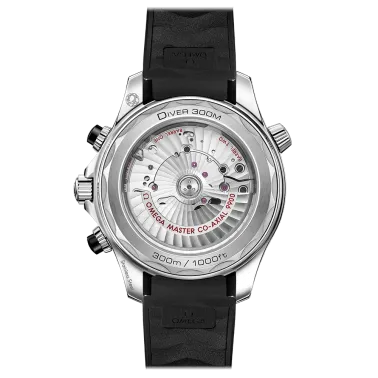Montre Omega Seamaster Diver 300m Co-Axial Master Chronometer Chronograph cadran noir bracelet caoutchouc noir 44 mm