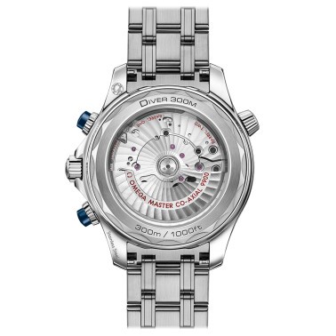 Montre Omega Seamaster Diver 300m Co-Axial Master Chronometer Chronograph cadran bleu bracelet acier 44 mm