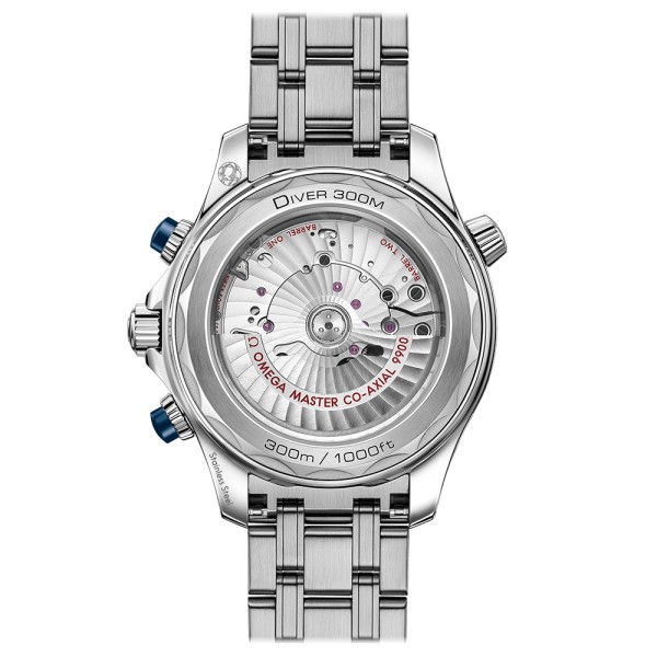 Montre Omega Seamaster Diver 300m Co-Axial Master Chronometer Chronograph cadran bleu bracelet acier 44 mm