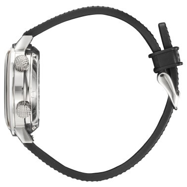 Montre Lip Grande Nautic automatique cadran bleu bracelet caoutchouc perforé noir 38 mm