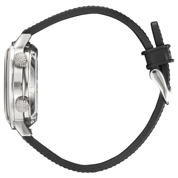 Montre Lip Grande Nautic automatique cadran bleu bracelet caoutchouc perforé noir 38 mm