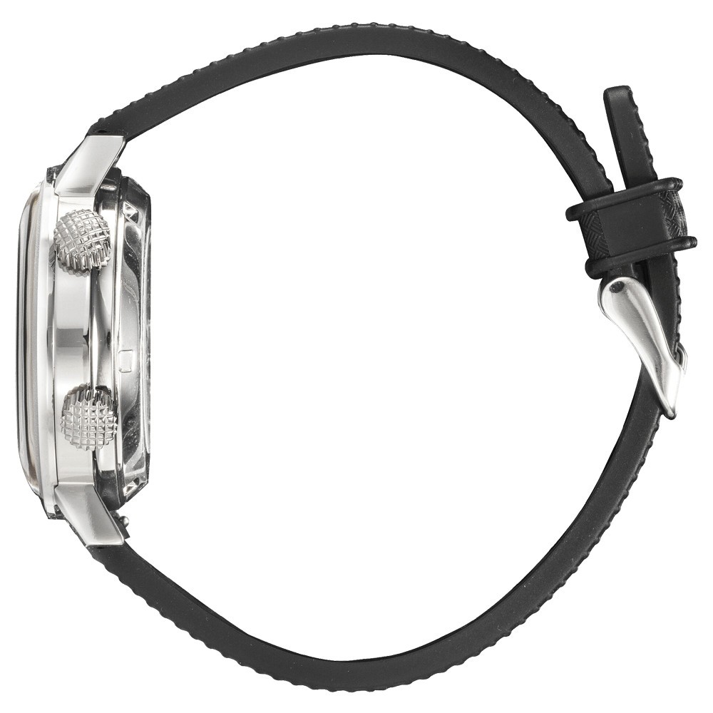 Montre Lip Grande Nautic automatique cadran bleu bracelet caoutchouc perforé noir 38 mm