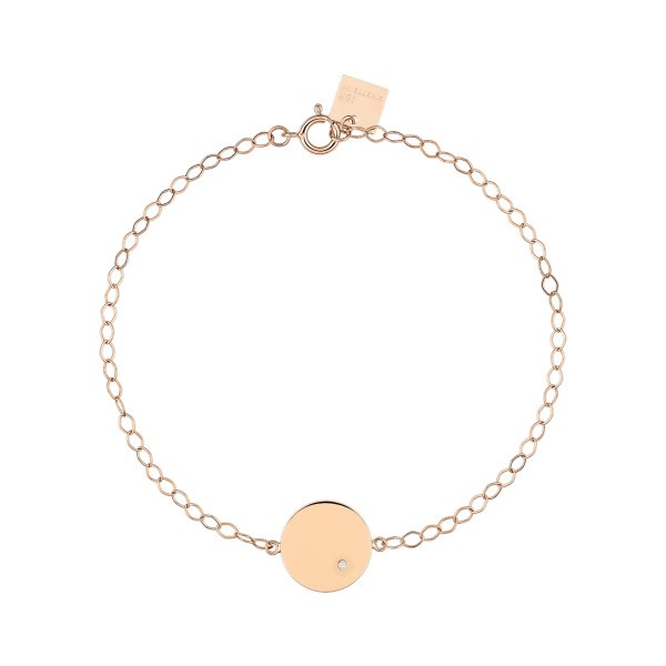 Bracelet Ginette NY Mini Ever Disc en or rose et diamant - Soldat_PL