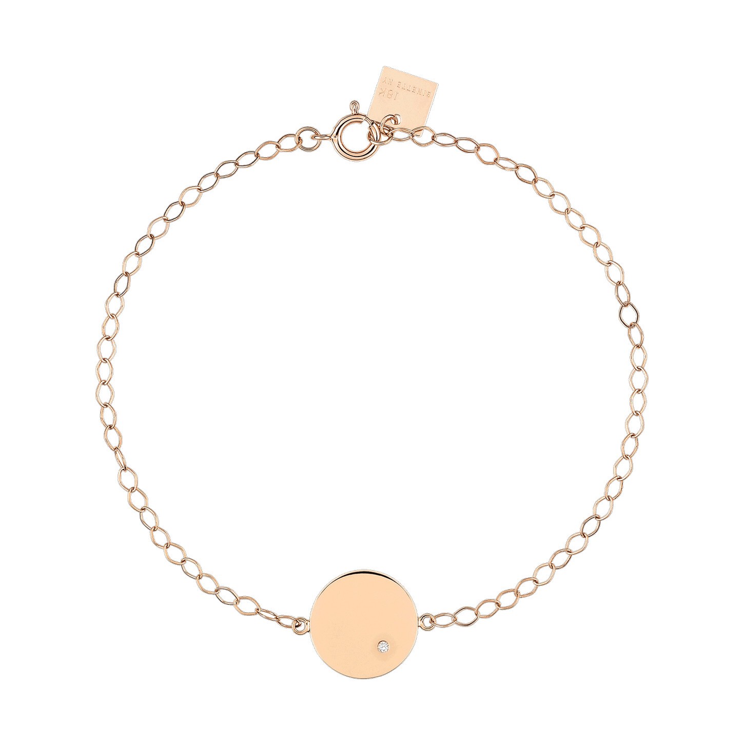 Bracelet Ginette NY Mini Ever Disc en or rose et diamant - Soldat