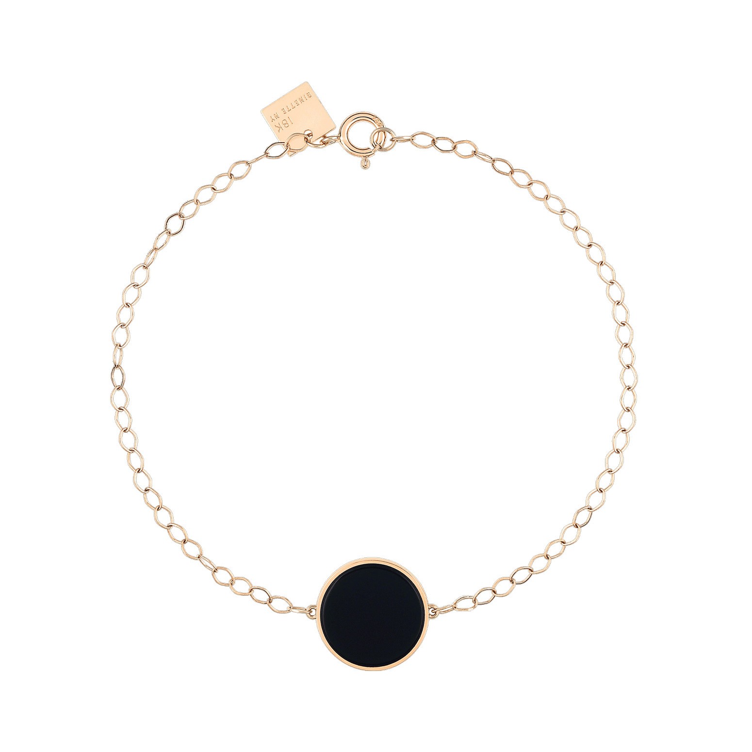 Bracelet Ginette NY Ever Disc en or rose et onyx