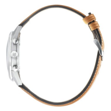 Montre Lip Himalaya Chronographe quartz cadran bleu bracelet cuir gold 40 mm