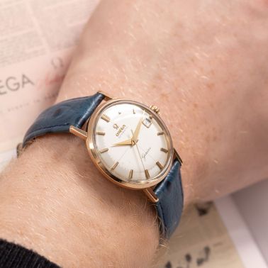 Omega Genève automatic pink gold watch 1960s