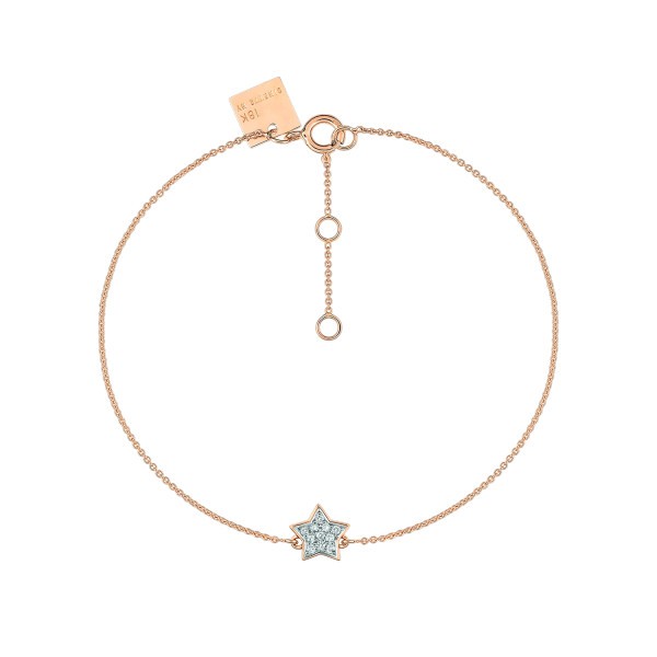 Bracelet Ginette NY Mini étoile en or rose et diamants - Soldat_PL