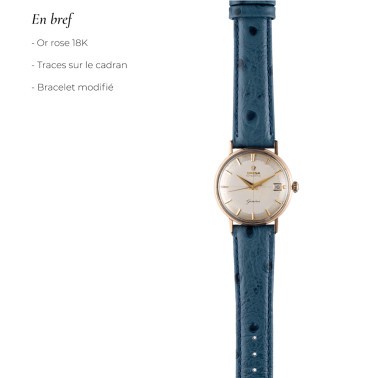 Montre Omega Genève automatique or rose 1960s