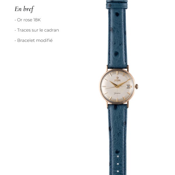 Montre Omega Genève automatique or rose 1960s