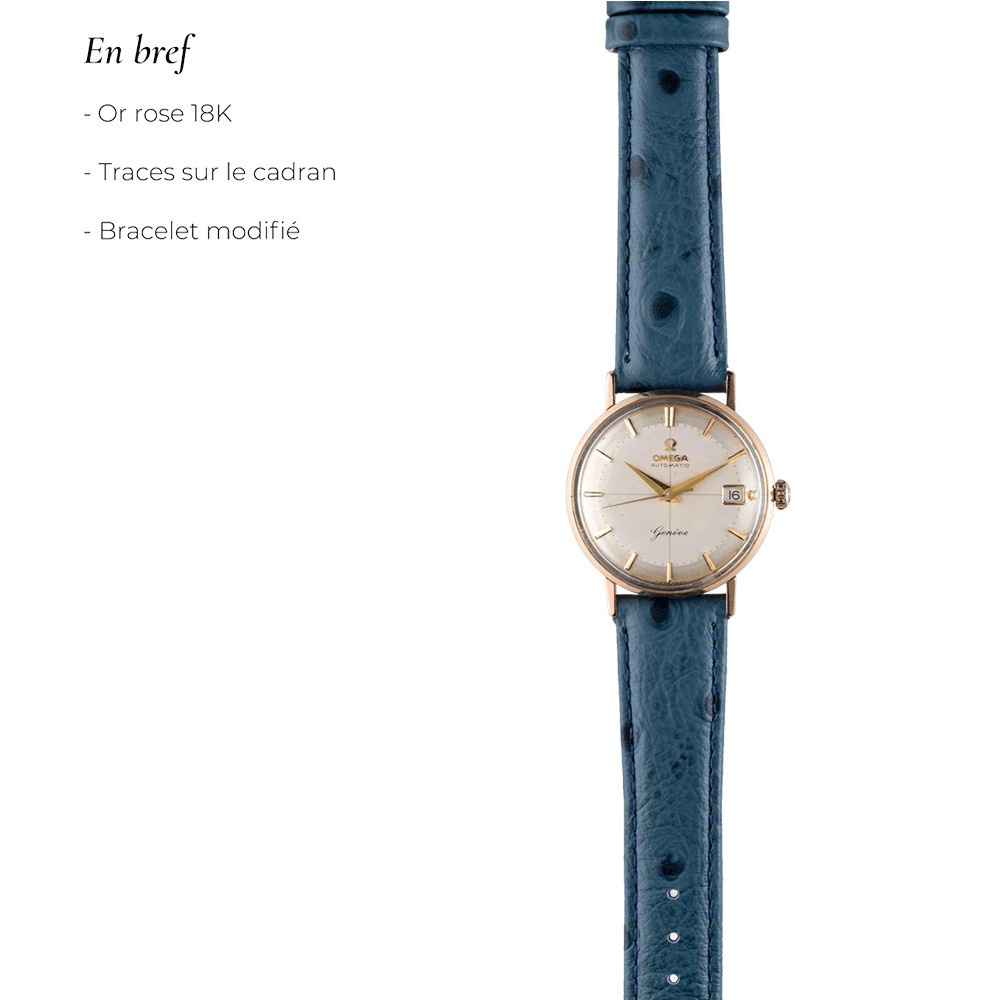 Montre Omega Genève automatique or rose 1960s
