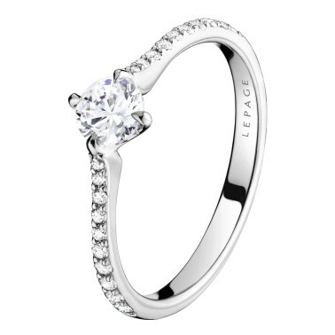 Solitaire Lepage Jolie Demoiselle en or blanc et diamants