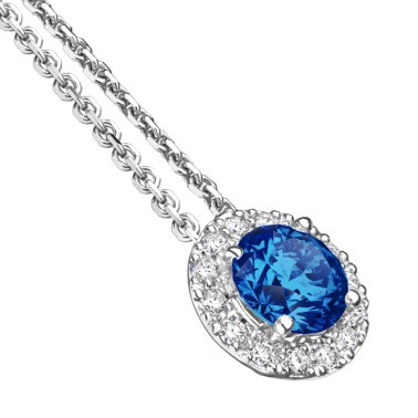 Collier Lepage Coquette en or blanc saphir et diamants