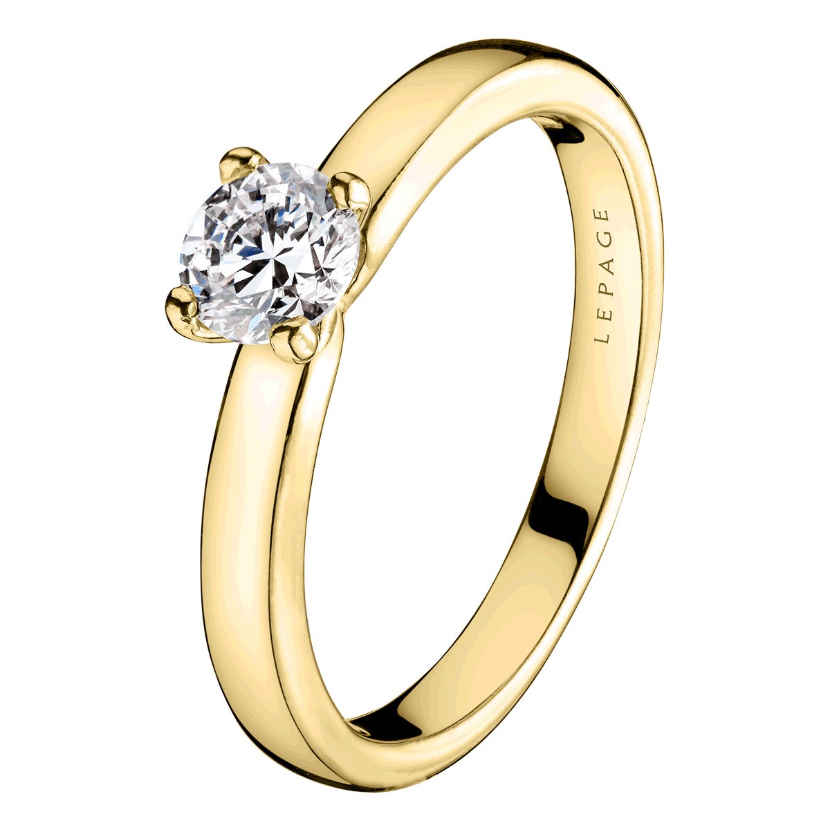 Solitaire Lepage Evidence en or jaune diamant brillant