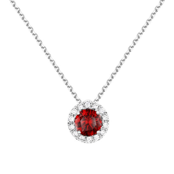 Collier Lepage Coquette en or blanc rubis et diamants