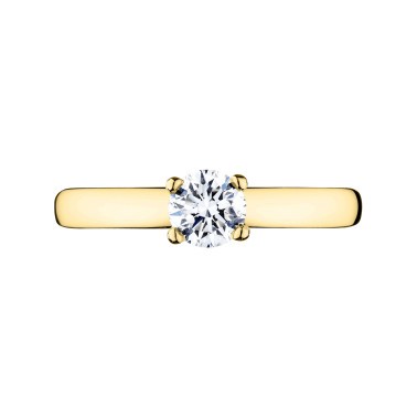 Solitaire Lepage Evidence en or jaune diamant brillant - Top