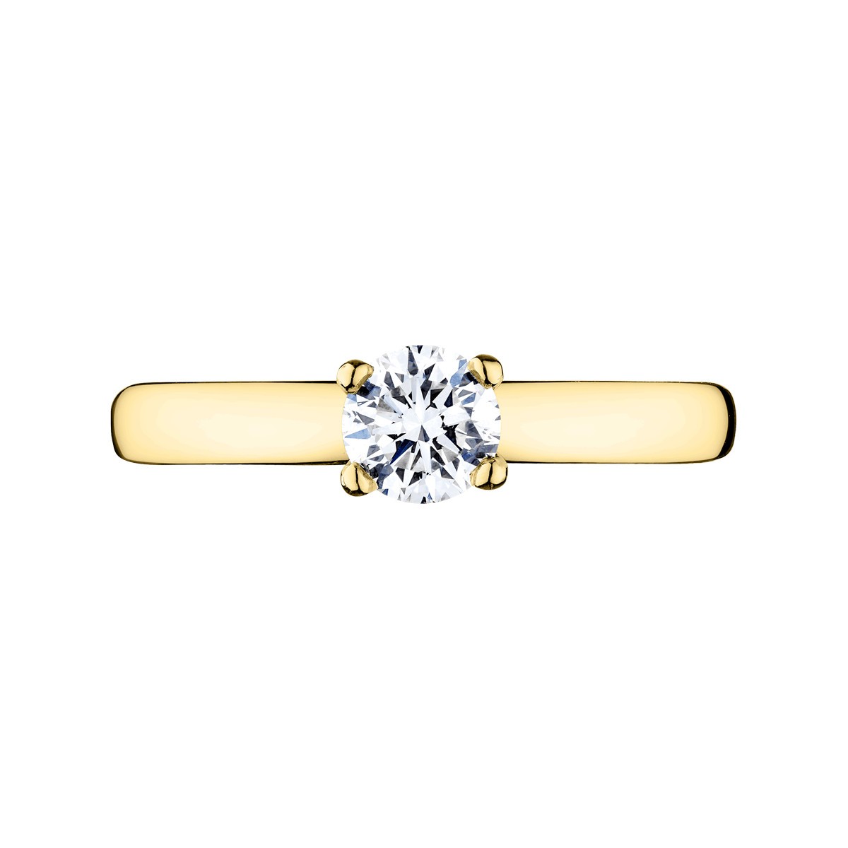 Solitaire Lepage Evidence en or jaune diamant brillant - Top