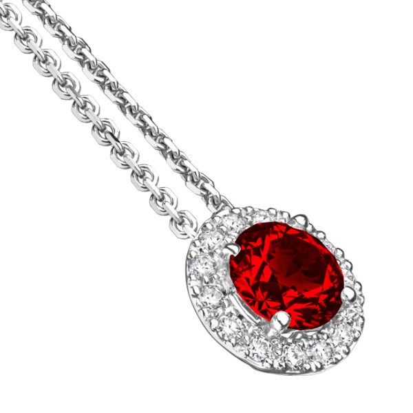 Collier Lepage Coquette en or blanc rubis et diamants