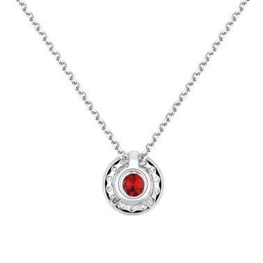 Collier Lepage Coquette en or blanc rubis et diamants