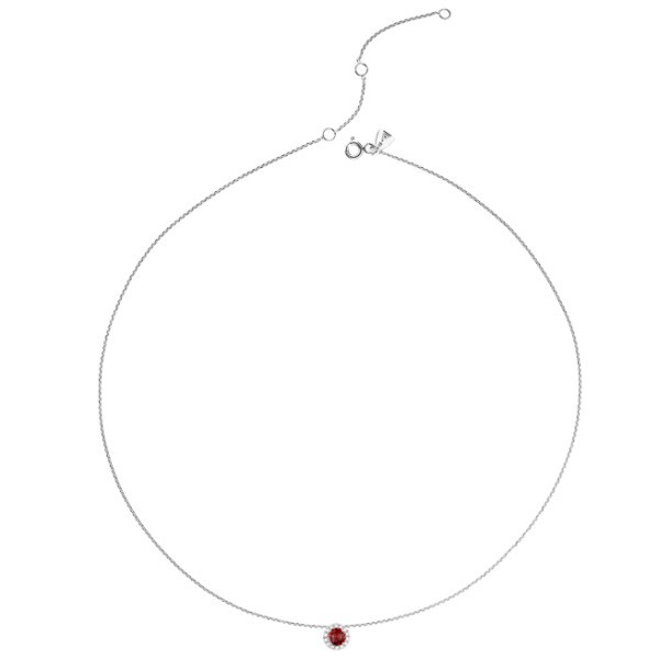 Collier Lepage Coquette en or blanc rubis et diamants