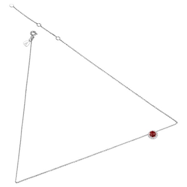 Collier Lepage Coquette en or blanc rubis et diamants