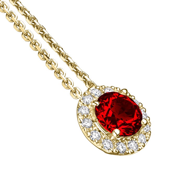 Collier Lepage Coquette en or jaune rubis et diamants