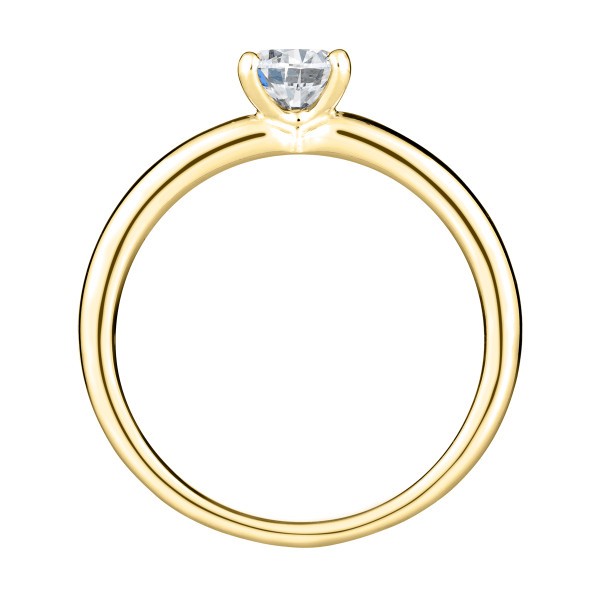 Solitaire Lepage Evidence en or jaune diamant brillant - Front