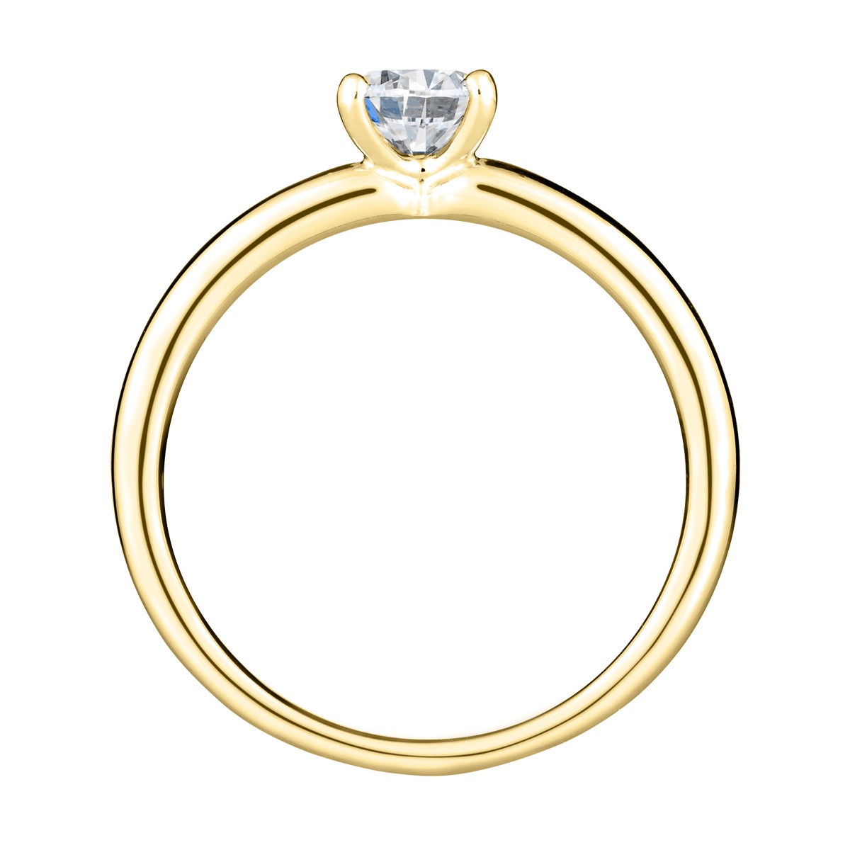 Solitaire Lepage Evidence en or jaune diamant brillant - Front